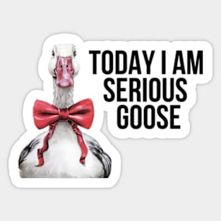 Today I Am Serious Goose Sticker